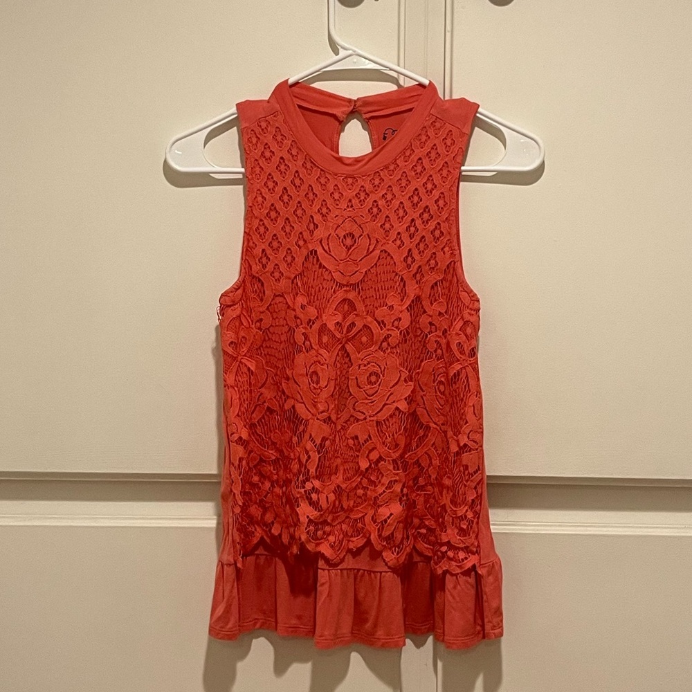 Pink lace tank top